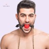 Sex Game Tool Luxury Breathable Gag With Gold Chain Nipple Clamp Indian BDSM Role Play Kit