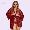 Sexy Lingerie Lace Robe Transparent Nightdresses With G-String