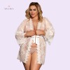 Sexy Lingerie Lace Robe Transparent Nightdresses With G-String