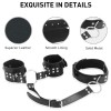 Sexy Slave Frisky Behind Back Handcuffs Collar BDSM Sex Toys For Couples