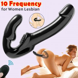 Strap On Big Dildo Wireless Vibrating Strapless Vibrator Double Penetration India Lesbian Sex Toy