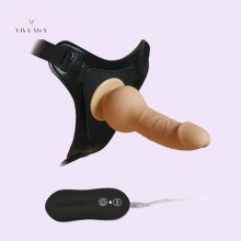 6.3Inch 16CM Strap On Dildo 10 Vibrating Modes Harness Silicone Dildo India Sex Toy