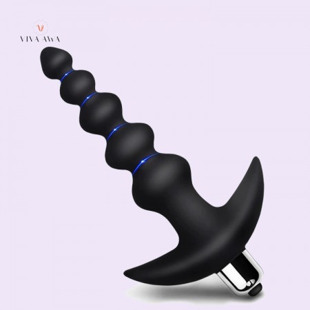 VIBRATING ANAL BEADS FLEXIBLE SILICONE 16 VIBRATION MODES WATERPROOF