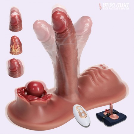 Realistic Thrusting & Vibrating Dildo - 6-in-1 Heated, Suction Cup & Strap-On Adult Toy for Women Realistic Thrusting & Vibrating Dildo - 6-in-1 Heated, Suction Cup & Strap-On Adult Toy for Women
