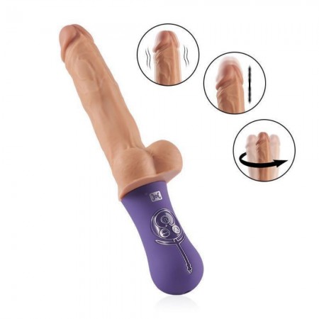 Vibrating Thrusting 42 ℃ Heating Dildo Silicone 10 Vibrating 6 Telescopic Modes