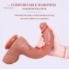 Large Ultra Realistic with Raised Veins 9.8 Inch Curved Dual-Density Silicone Suction Cup Dildo