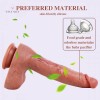 Large Ultra Realistic with Raised Veins 9.8 Inch Curved Dual-Density Silicone Suction Cup Dildo