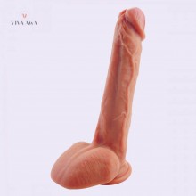 9.8 Inch Ultra Realistic Dual-Density with Balls Liquid Silicone Suction Cup Dildo