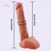 9.8 Inch Ultra Realistic Dual-Density with Balls Liquid Silicone Suction Cup Dildo