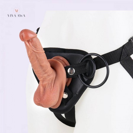 7.5 inch Ultra Realistic Liquid Silicone Dildo Strap-On Harness Kit