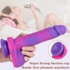 8.1-inch Multicolored Liquid Silicone Dildo Adjustable Strap-On Harness Kit