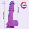 8.1-inch Multicolored Liquid Silicone Dildo Adjustable Strap-On Harness Kit