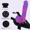 8.1-inch Multicolored Liquid Silicone Dildo Adjustable Strap-On Harness Kit