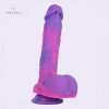 8.1-inch Multicolored Liquid Silicone Dildo Adjustable Strap-On Harness Kit