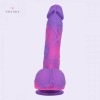 8.1-inch Multicolored Liquid Silicone Dildo Adjustable Strap-On Harness Kit