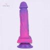 8.1-inch Multicolored Liquid Silicone Dildo Adjustable Strap-On Harness Kit