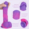 8.1-inch Multicolored Liquid Silicone Dildo Adjustable Strap-On Harness Kit