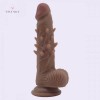 8.3 Inch Realistic with Barbs Dual Density Liquid Silicone Suction Cup Dildo