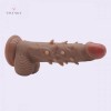 8.3 Inch Realistic with Barbs Dual Density Liquid Silicone Suction Cup Dildo