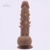 8.3 Inch Realistic with Barbs Dual Density Liquid Silicone Suction Cup Dildo