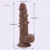 8.3 Inch Realistic with Barbs Dual Density Liquid Silicone Suction Cup Dildo