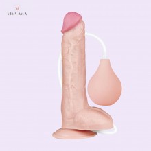 10'' Soft Realistic with Enema Bulb Squirting Ejaculating Dildo