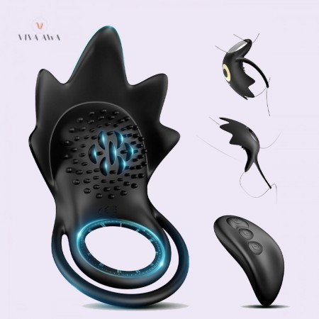 Penis Ring Vibrator with 10 Vibrations Couples Mens Male Adult Sex Toys & Games