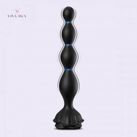 Rose Sex Toy Anal Beads Vibrating Butt Plug with 9 Modes Waterproof Silicone Rose Toy