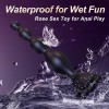 Rose Sex Toy Anal Beads Vibrating Butt Plug with 9 Modes Waterproof Silicone Rose Toy