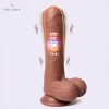 8 Inch Realistic Dildo 10 Vibrating Modes Lifelike Silicone Moveable Foreskin Dildo Adult Sex Toys for Women