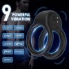 Pleasure Penis Ring Vibrator for Couple Male Adult Sex Toys with 9 Modes Vibrations (Black)