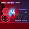 7 Vibrations Pleasure Penis Ring with Rose Clitoral Stimulator Male Couple Sex Toy