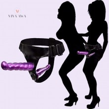 7.1Inch 18CM Lesbian Strap On Dildo Two Dildos With Harness