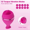 Tongue Vibrator with 10 Intense Vibration Modes Licking Vibrator for Famale Masturbator & Couples
