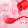 Tongue Licking Vibrator Rose Sex Toy with Vibrating Egg 2 in 1 Nipple Sucker Oral Sex Vibrating Ball