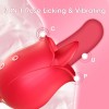 Tongue Licking Vibrator Rose Sex Toy with Vibrating Egg 2 in 1 Nipple Sucker Oral Sex Vibrating Ball