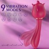 Tongue Vibrator with 7 Modes & 9 Powerful Vibration Rose Sex Toy Nipples Clitorals Stimulator for Women