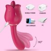 Tongue Vibrator with 7 Modes & 9 Powerful Vibration Rose Sex Toy Nipples Clitorals Stimulator for Women
