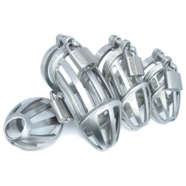 BON4Max High Quality Male Chastity Package in Stainless Steel including all Cage Sizes Complete High Quality Cock Cage Set