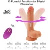 7Inch 18CM Vibrating Dildo India Realistic Dual Density Dildo 10 Strong Wireless Vibration 360°Swirling Motion Penis Sex Toy