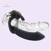 Vibrating Dildo With Cock Ring Double Penetrator Anal Sex Strapon Dildo Enhancer 7 Speed