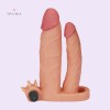 Vibrating Double Penis Sleeve With Dildo Anal Sex Toy India