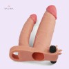 Vibrating Double Penis Sleeve With Dildo Anal Sex Toy India