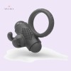 Vibrating Rabbit Cock Ring Silicone Penis Ring with Bunny Ears for Couple