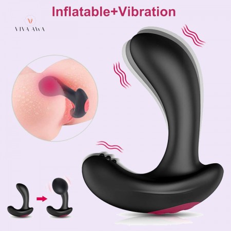 Anal Vibrator Inflatable Butt Plug Prostate Massager 10 Vibrating Expand Modes India Anal Sex Toy