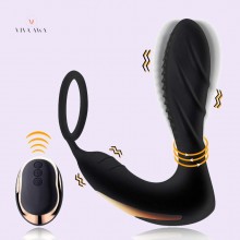 Anal Vibrator With Cock Ring Waterproof Butt Plug 10 Vibrating Mode India Anal Sex Toys