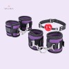 BDSM Indian Sex Bite BallGag Bondage Set Velcro Design Purple