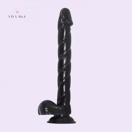 Big Slim Realistic Dildo Sex Toy India Black