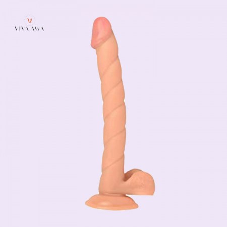 Big Slim Realistic Dildo Sex Toy India Flesh