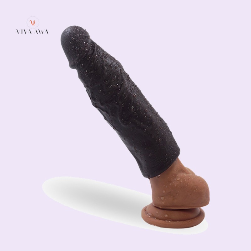 Black Silicone Penis Sleeve Penis Extender Male Enlarger